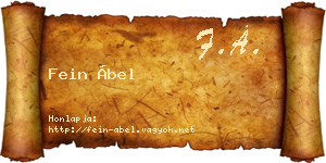 Fein Ábel névjegykártya